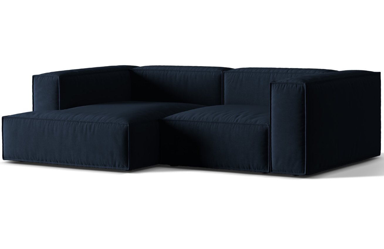 Micadoni Sametová rohová pohovka Nuria 252 cm