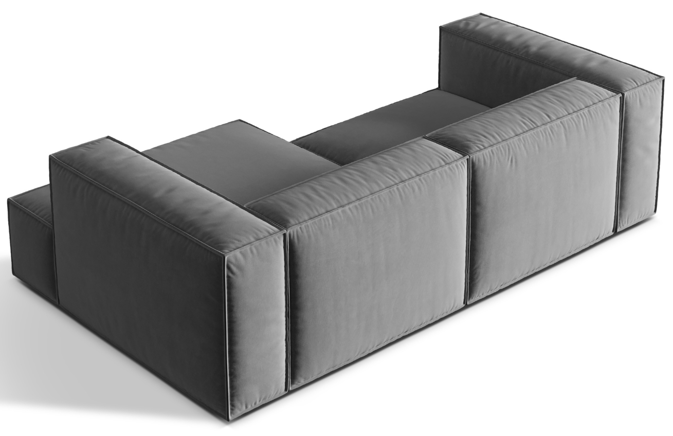 Micadoni Sametová rohová pohovka Nuria 252 cm