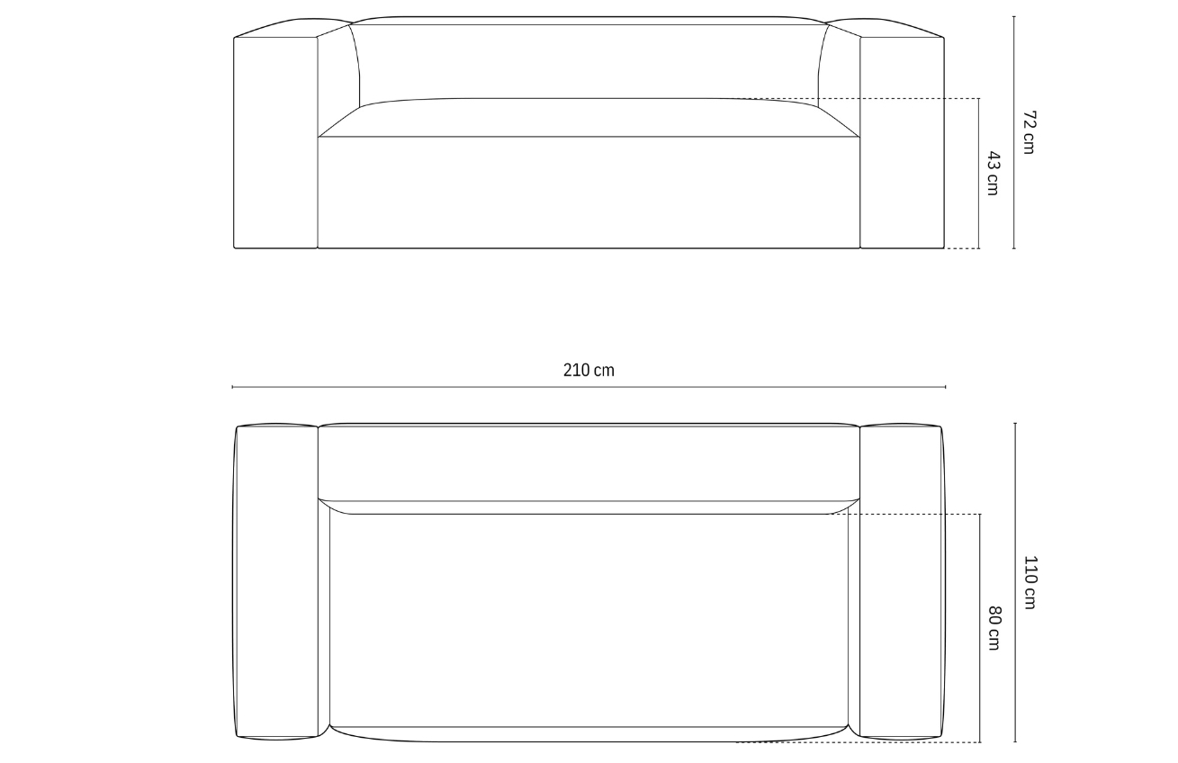 Micadoni Bouclé pohovka Nuria 210 cm Micadoni
