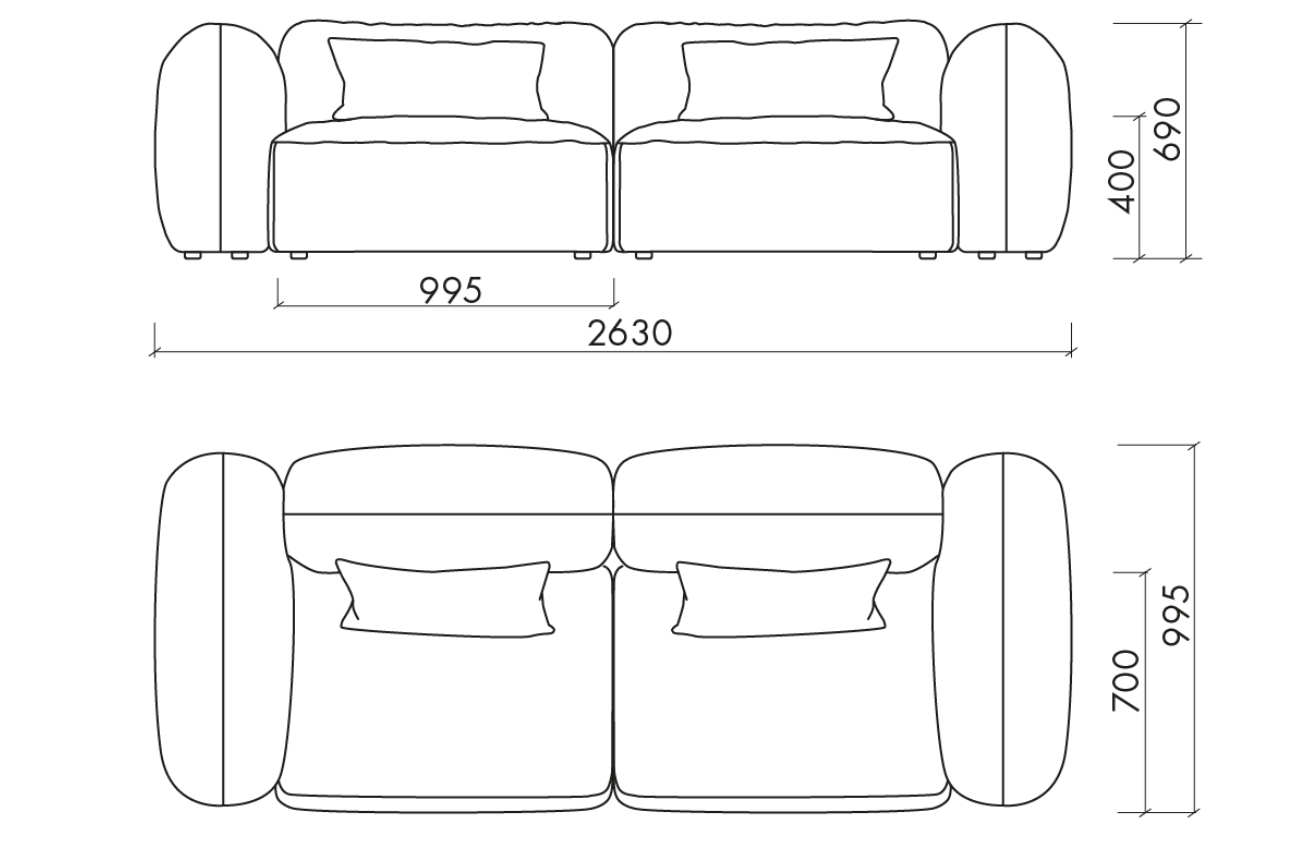 noo.ma Bouclé pohovka Yaro 263 cm noo.ma
