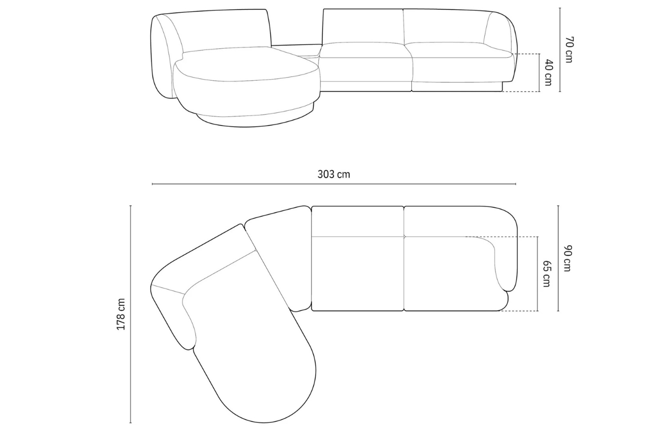 Micadoni Rohová pohovka Miley 303