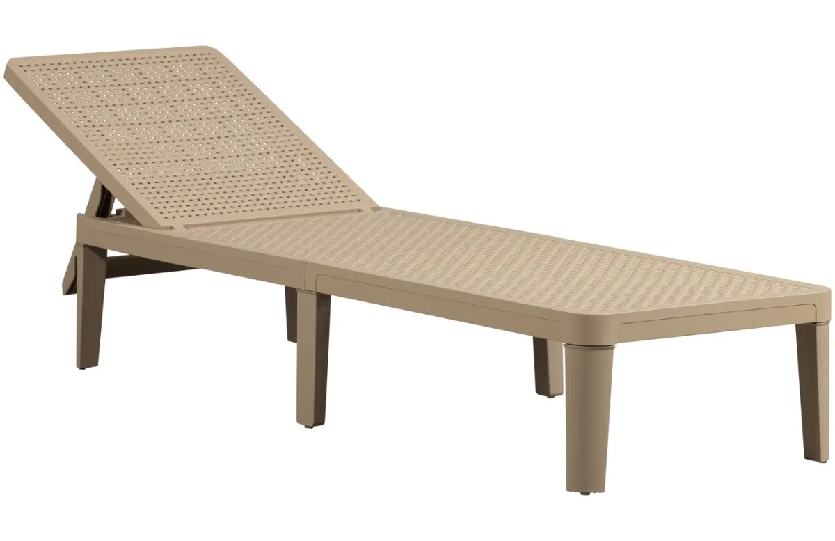 WOOOD Světle hnědé plastové zahradní lehátko Jimmy