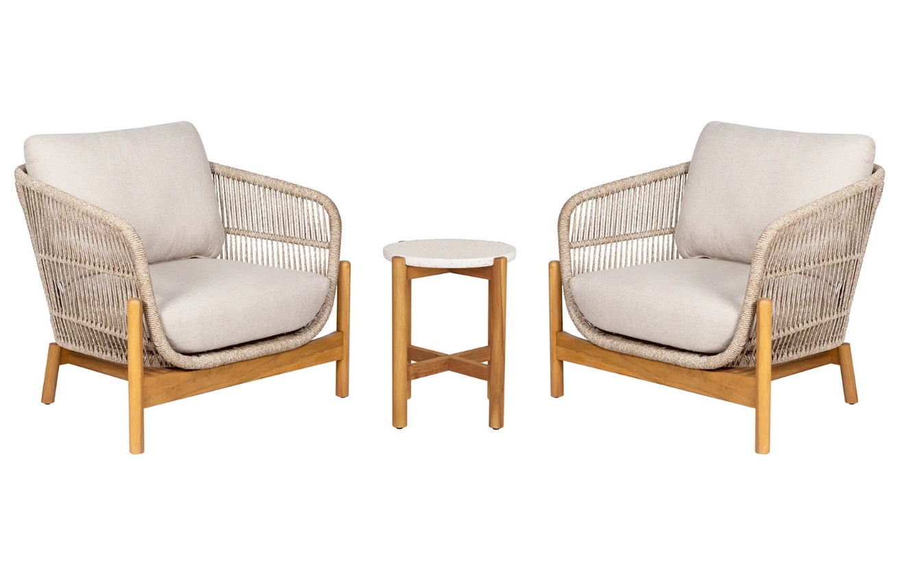 Nordic Living Zahradní set křesel a stolku Terracina Nordic Living
