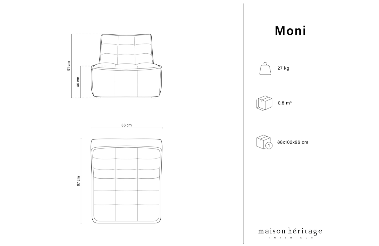 Maison Heritage Tmavě béžové kožené křeslo Moni Maison Heritage