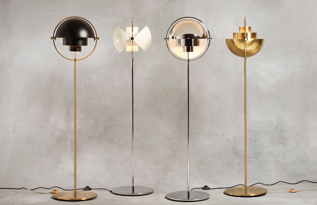 GUBI Kovová stojací lampa Multi-Lite 148 cm GUBI