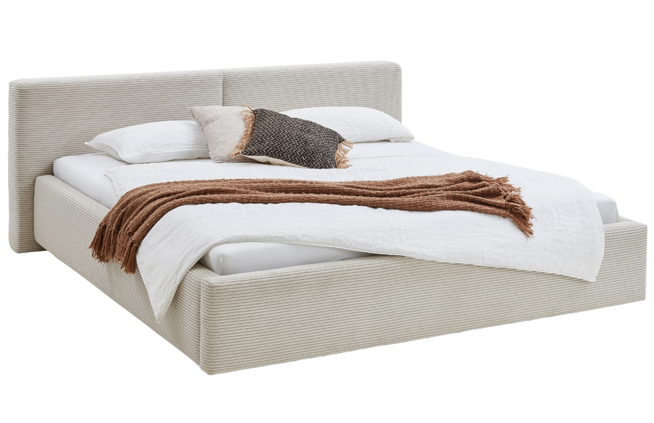 Meise Möbel Manšestrová postel Cube 160 x 200 cm s úložným prostorem Meise Möbel