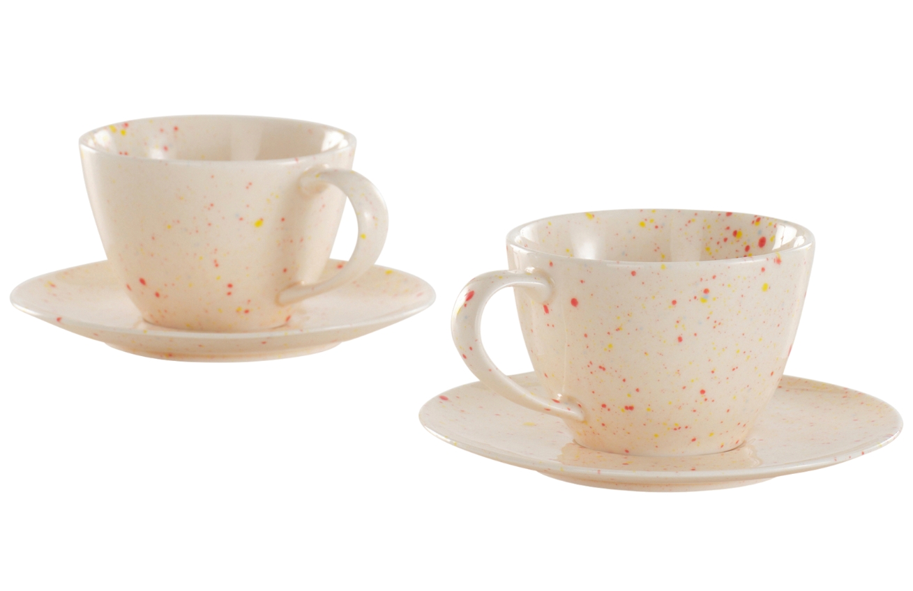 Jotex Set dvou porcelánových šálků s podšálky SPRINKLE Jotex