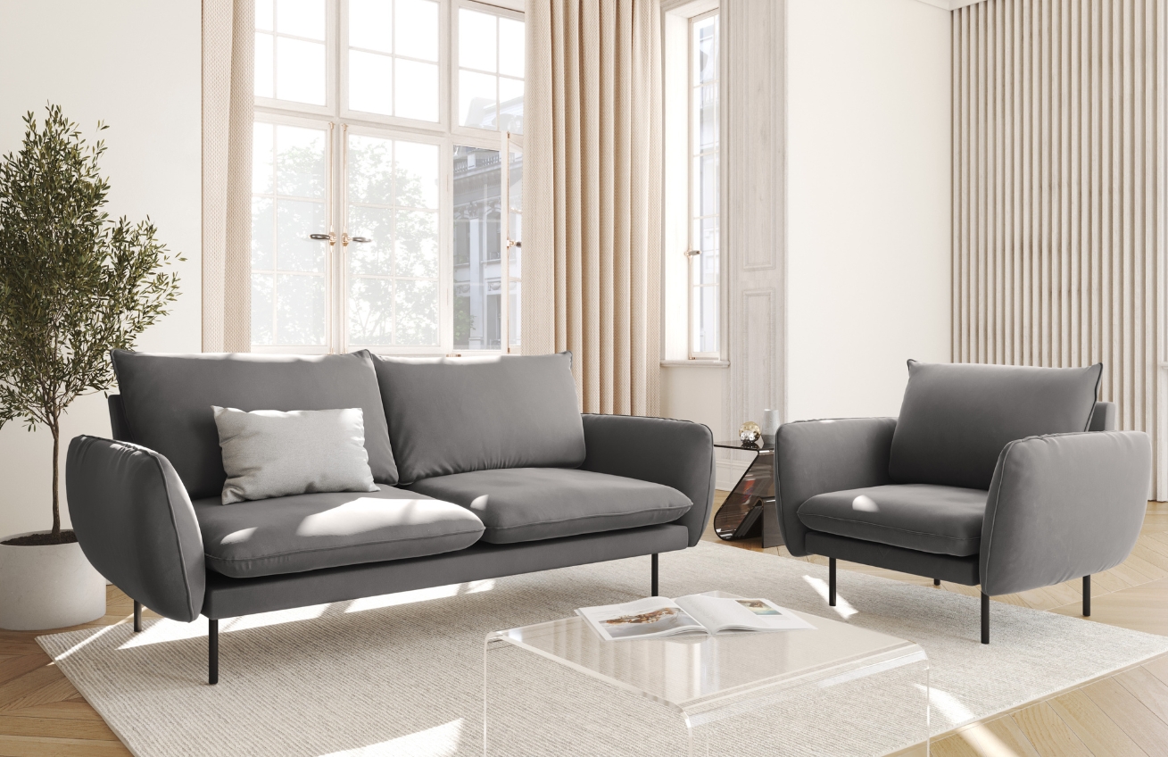 Cosmopolitan Design Sametová pohovka Vienna 160 cm Cosmopolitan Design