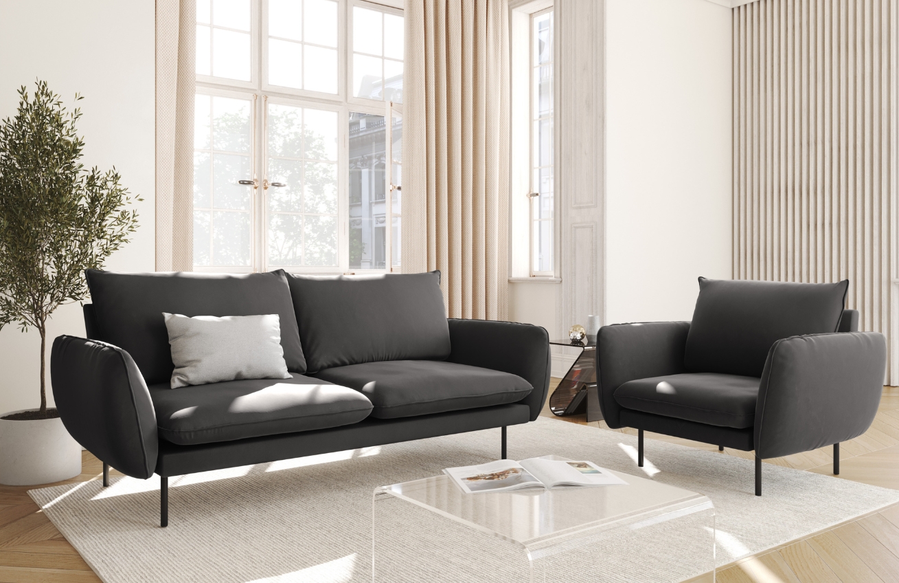 Cosmopolitan Design Sametová pohovka Vienna 160 cm Cosmopolitan Design