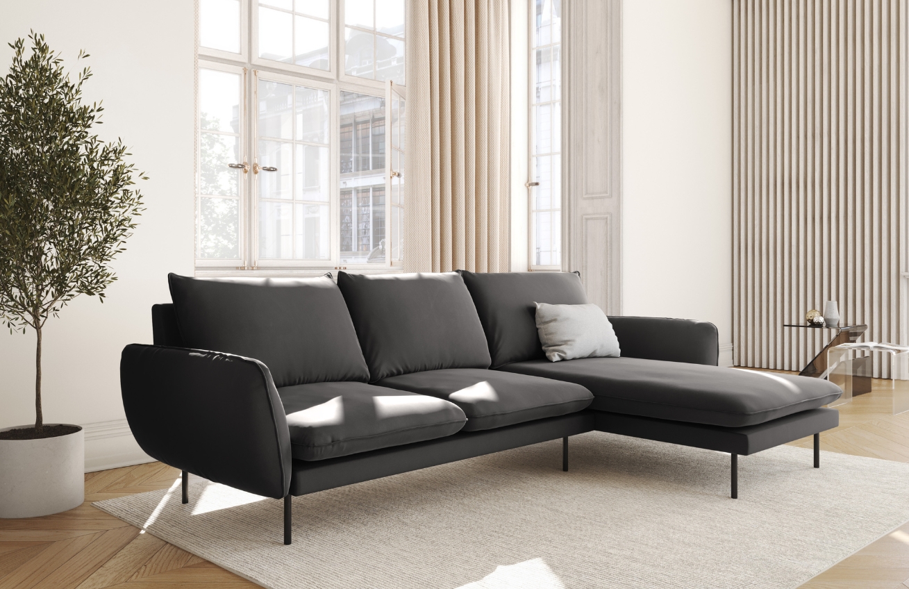 Cosmopolitan Design Sametová rohová pohovka Vienna 255 cm