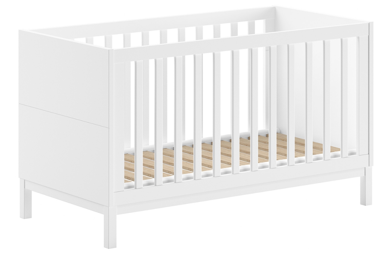 Bílá dřevěná dětská postýlka Vipack Eva 70 x 140 cm Vipack