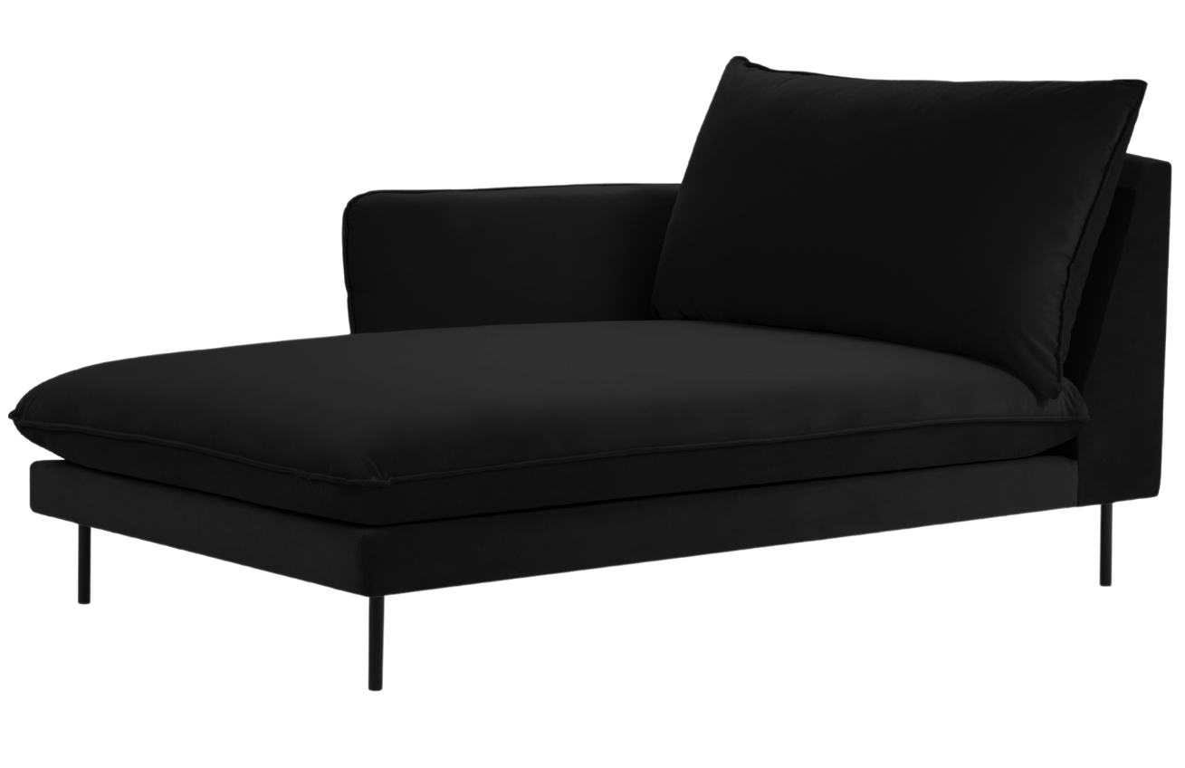 Cosmopolitan Design Černá sametová lenoška Vienna 170 cm