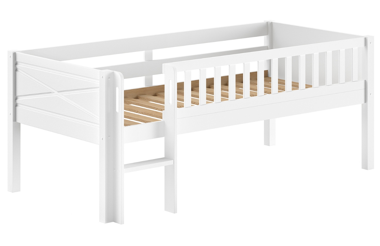 Bílá dřevěná dětská postel Vipack Scott 90 x 200 cm Vipack