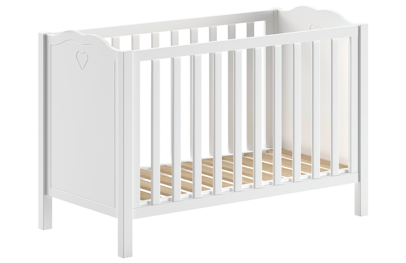 Bílá lakovaná dětská postýlka Vipack Amori 60 x 120 cm Vipack