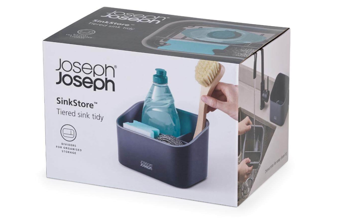Joseph Joseph Šedý plastový stojan na mycí prostředky Sinkstore Joseph Joseph