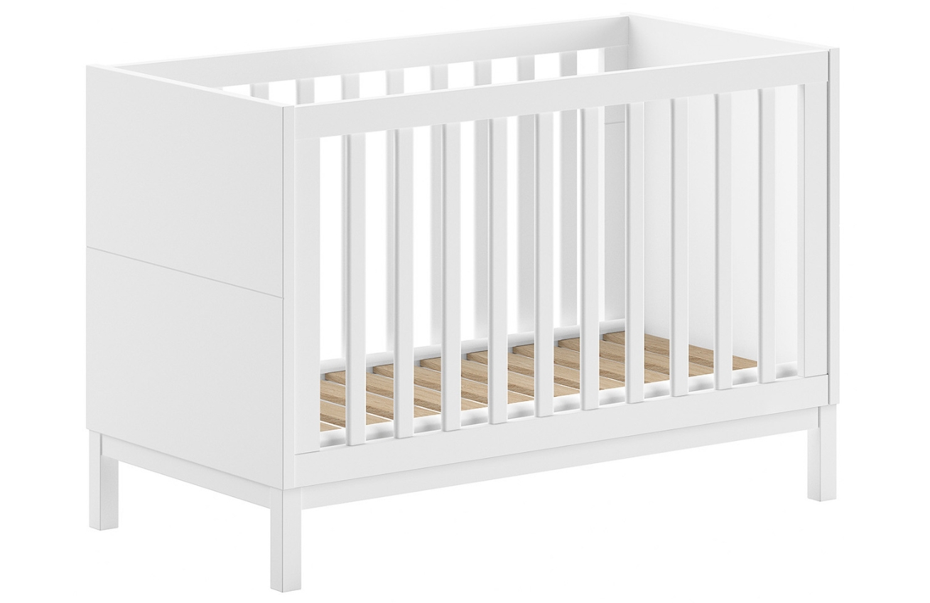 Bílá dřevěná dětská postýlka Vipack Eva 60 x 120 cm Vipack