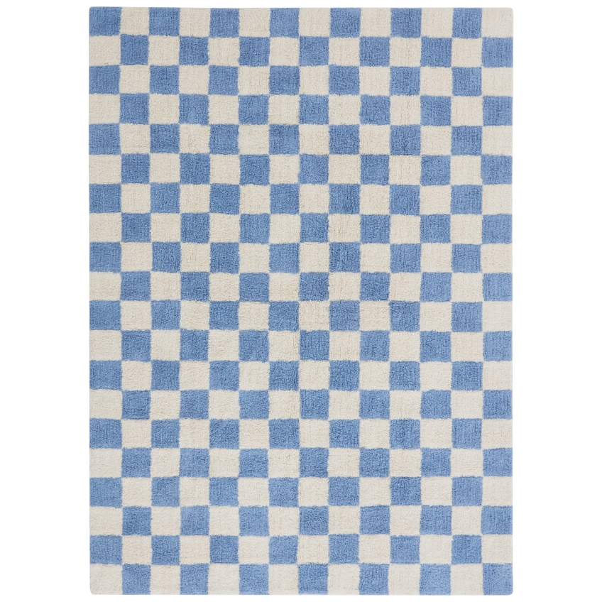 Jotex Modrý kostkovaný koberec MELA 170 x 240 cm Jotex