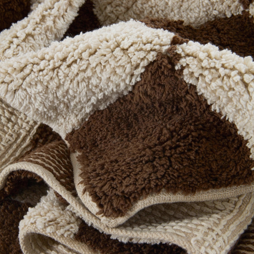 Jotex Hnědý kostkovaný koberec MELA 170 x 240 cm Jotex