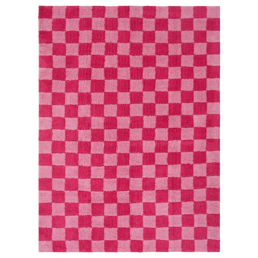 Jotex Růžový kostkovaný koberec MELA 170 x 240 cm Jotex