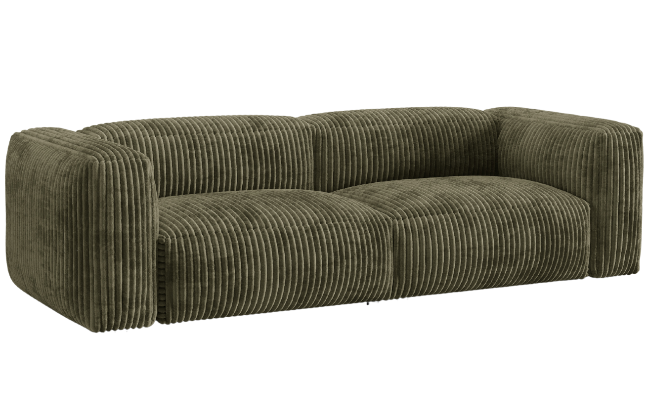 Micadoni Zelená manšestrová trojmístná pohovka Martina 240 cm Micadoni