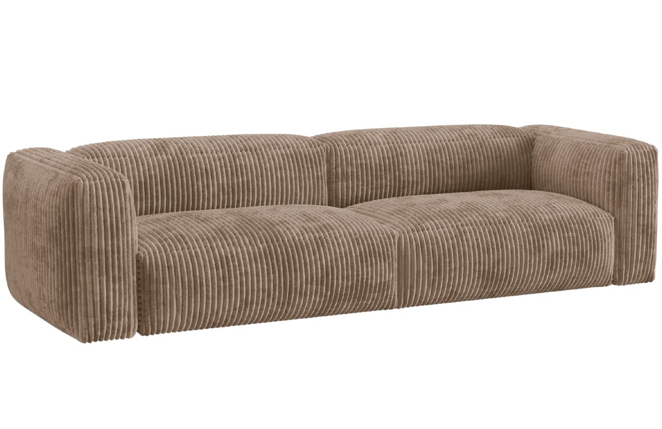 Micadoni Tmavě béžová manšestrová čtyřmístná pohovka Martina 320 cm Micadoni