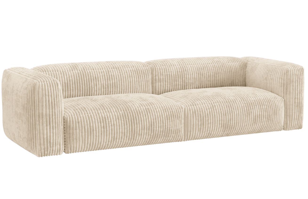 Micadoni Světle béžová manšestrová čtyřmístná pohovka Martina 320 cm Micadoni