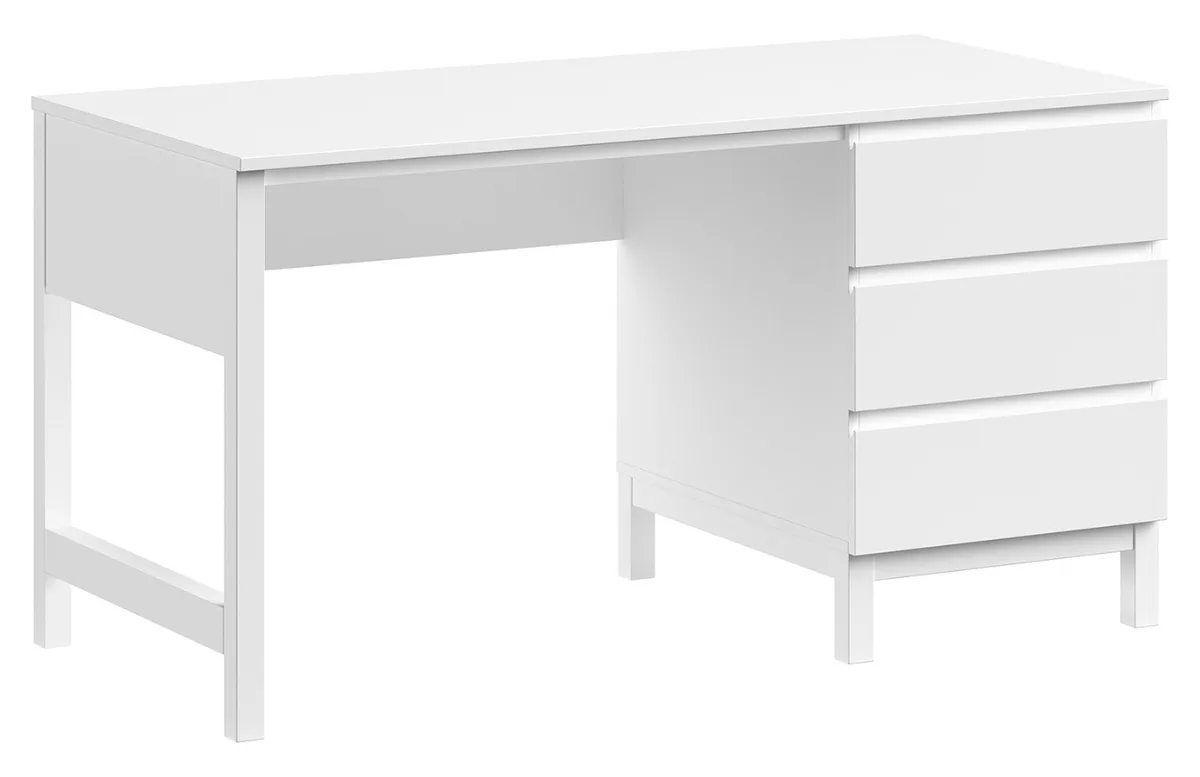 Bílý dřevěný psací stůl Vipack Eva 140 x 70 cm