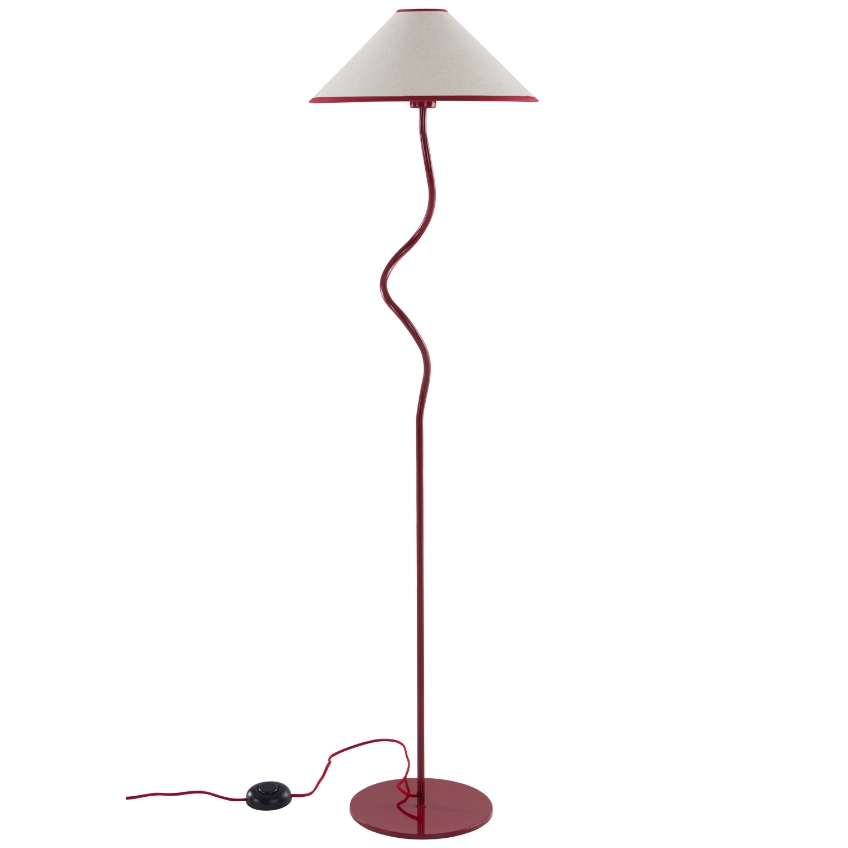 Jotex Červená kovová stojací lampa JULIET 148 cm Jotex