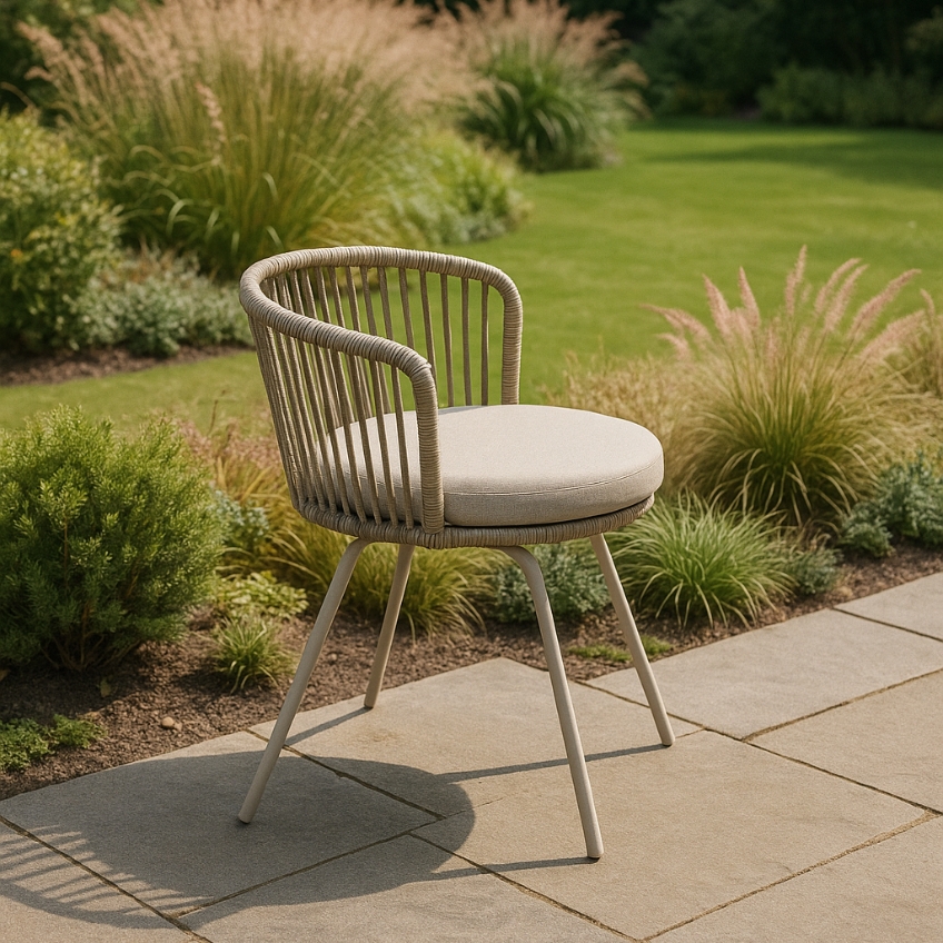 Somcasa Béžová kovová zahradní židle Vilma Somcasa