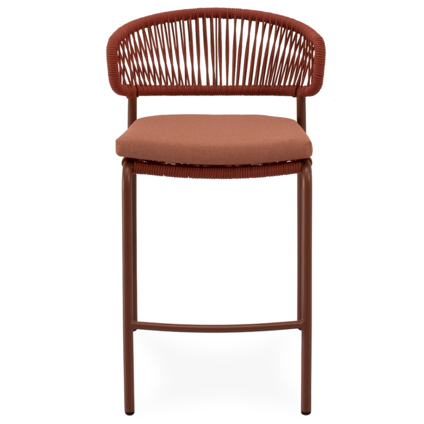 Somcasa Terakotově červená kovová barová židle Randall 68 cm Somcasa