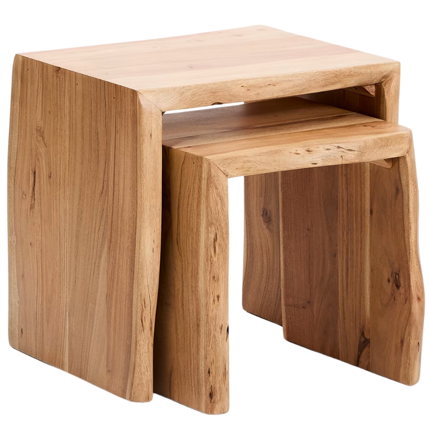 Kave Home Set dvou dřevěných odkládacích stolků Lomiri Kave Home