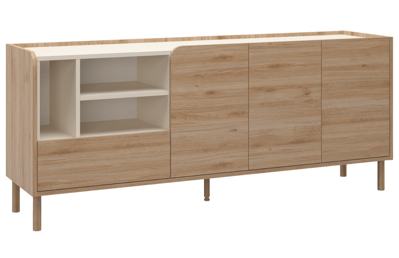 Marckeric Komoda Monza 180 x 44 cm s dřevěným dekorem Marckeric