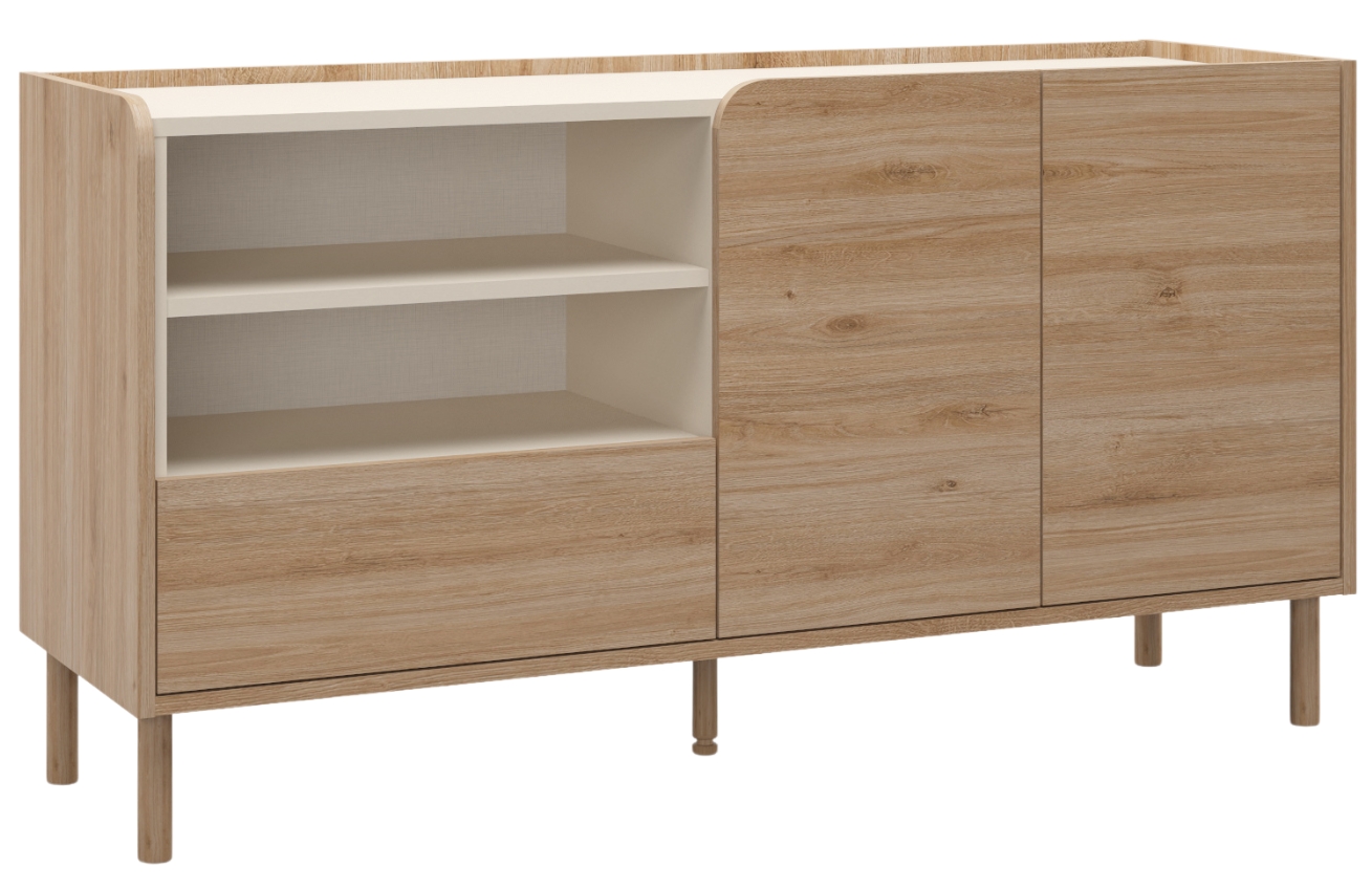 Marckeric Komoda Monza 141 x 44 cm s dřevěným dekorem Marckeric