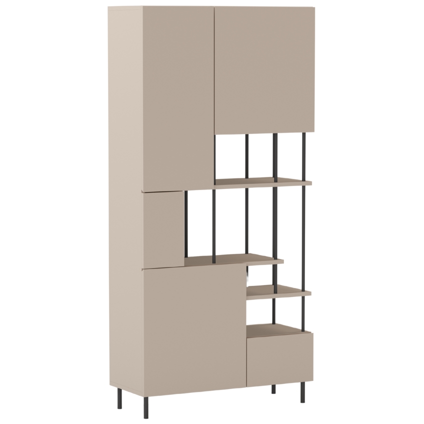 Marckeric Béžová lakovaná knihovna Perla 175 x 84 cm Marckeric