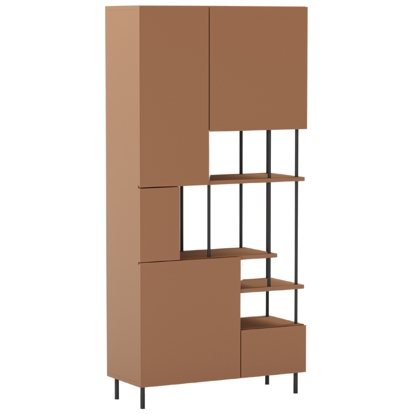 Marckeric Červená lakovaná knihovna Perla 175 x 84 cm Marckeric