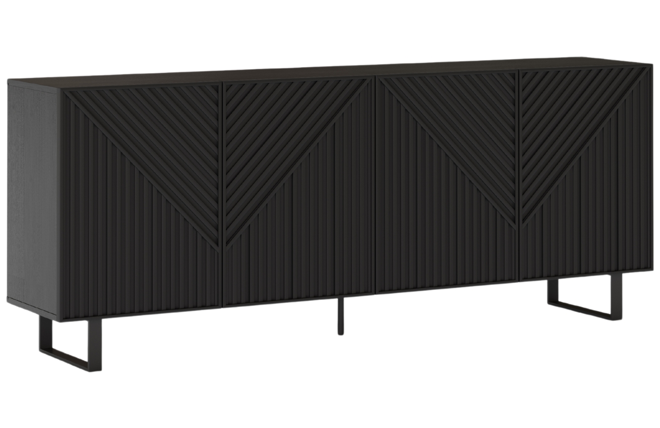 Marckeric Černá lakovaná komoda Peta 201 x 40 cm Marckeric