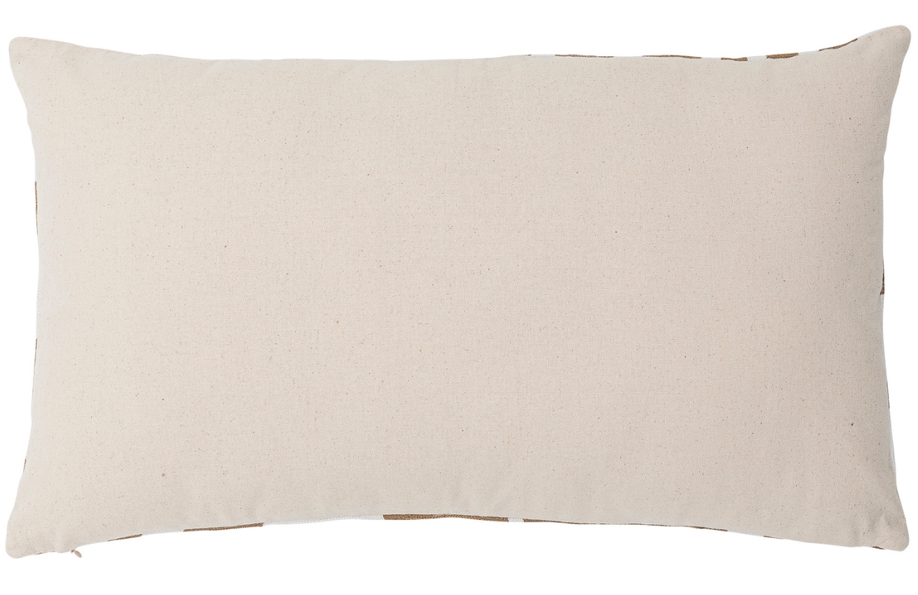 Bloomingville Hnědo-bílý bavlněný polštář Abba 35 x 60 cm Bloomingville