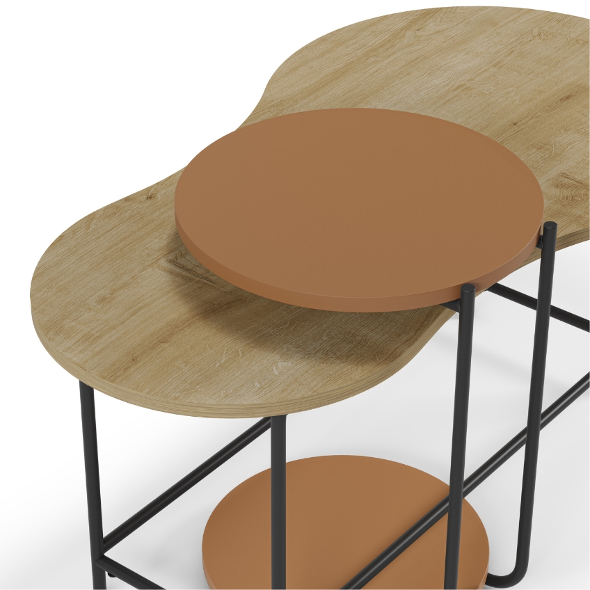 Marckeric Červený set dvou lakovaných konferenčních stolků Rosie 102x58 / 40 cm Marckeric