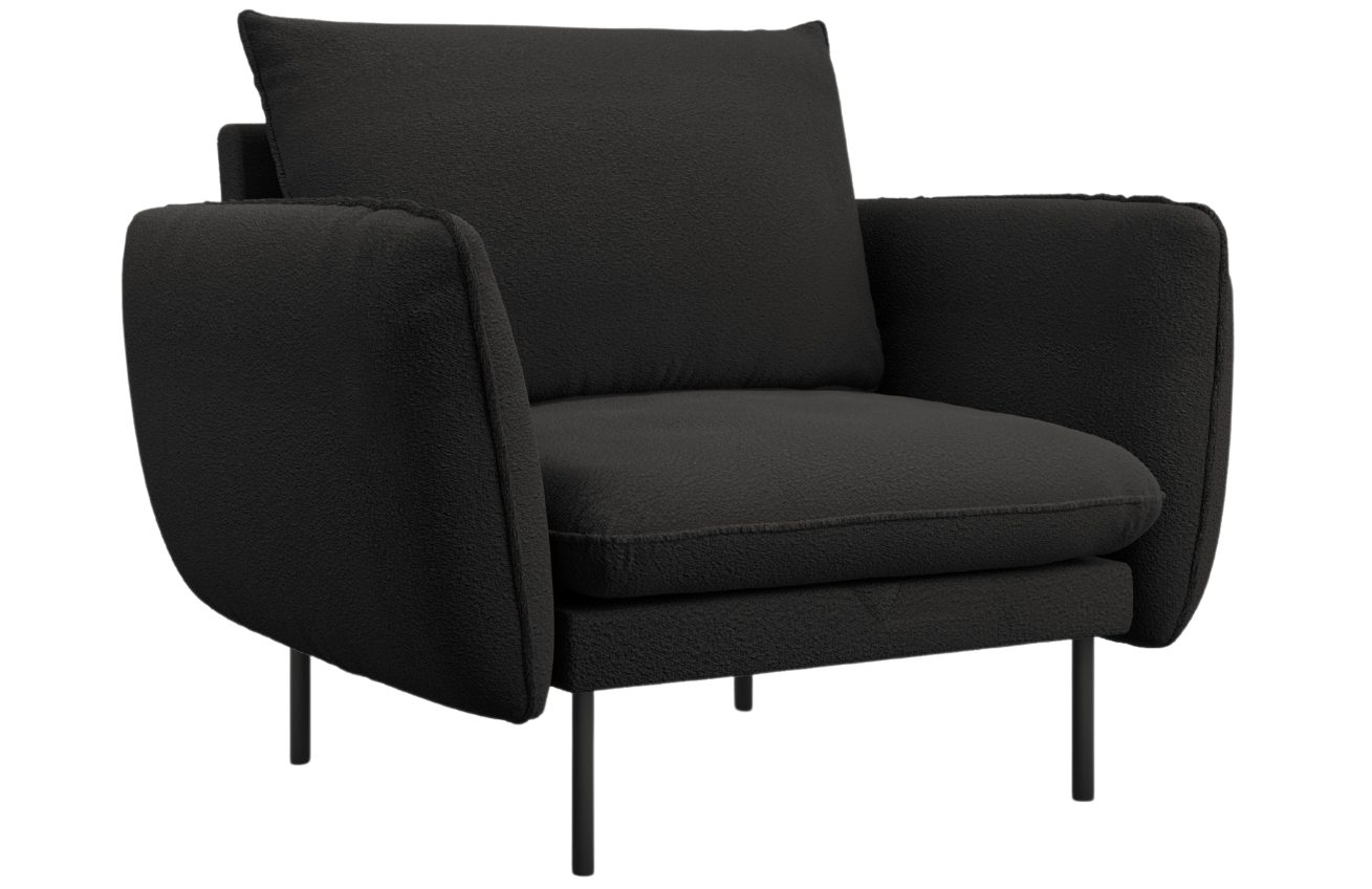 Cosmopolitan Design Černé bouclé křeslo Vienna Cosmopolitan Design
