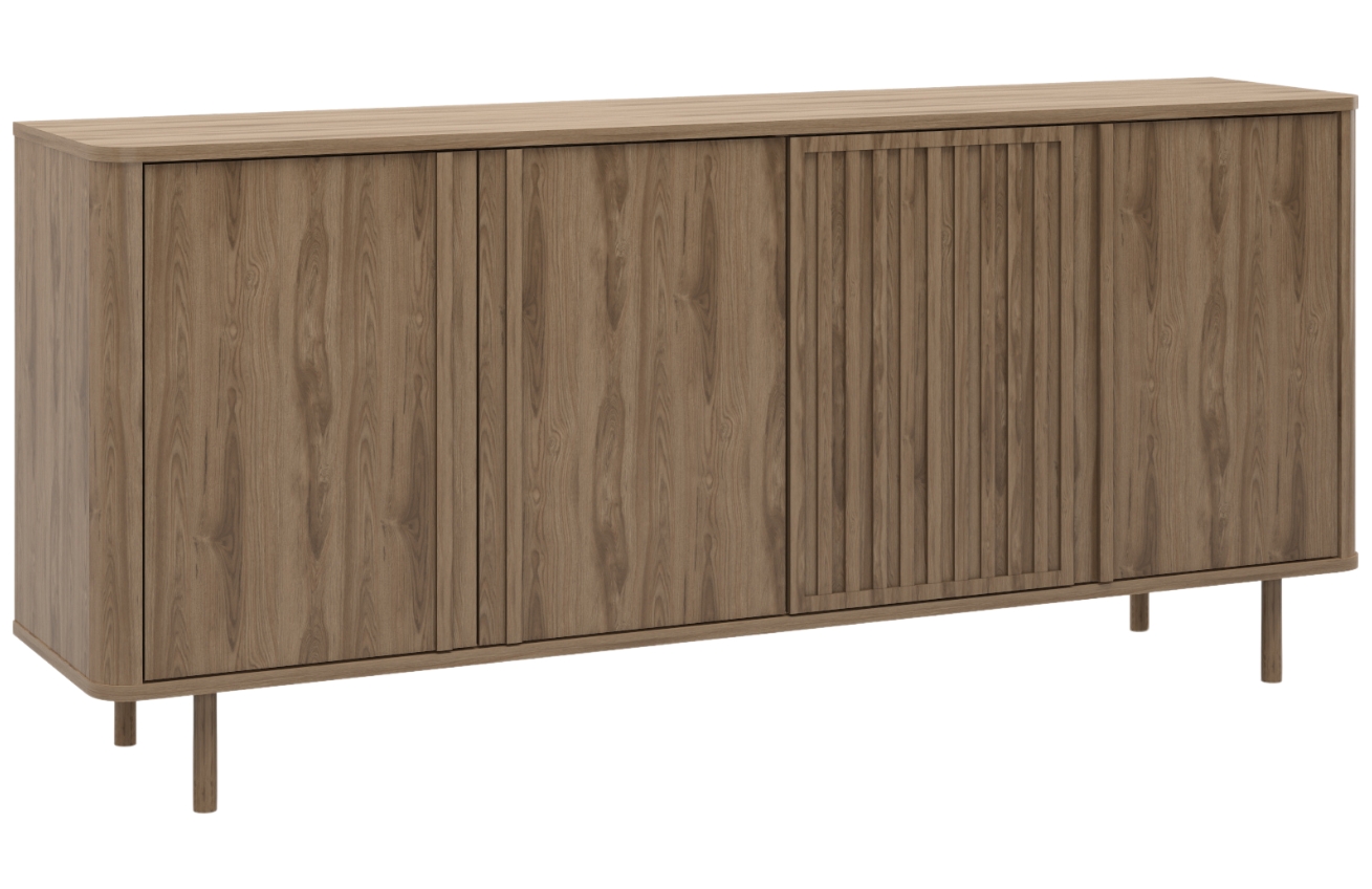 Marckeric Hnědá komoda Salma 180 x 40 cm s dřevěným dekorem Marckeric