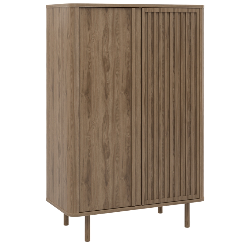 Marckeric Hnědá komoda Salma 86 x 40 cm s dřevěným dekorem Marckeric