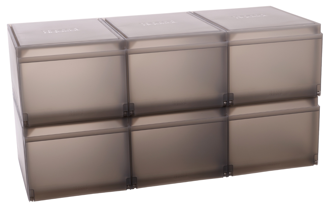 Joseph Joseph Set šesti šedých plastových úložných boxů na boty Shoecase Joseph Joseph