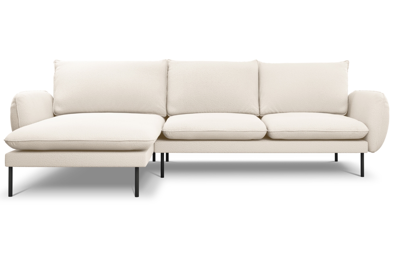 Cosmopolitan Design Béžová bouclé rohová pohovka Vienna 255 cm