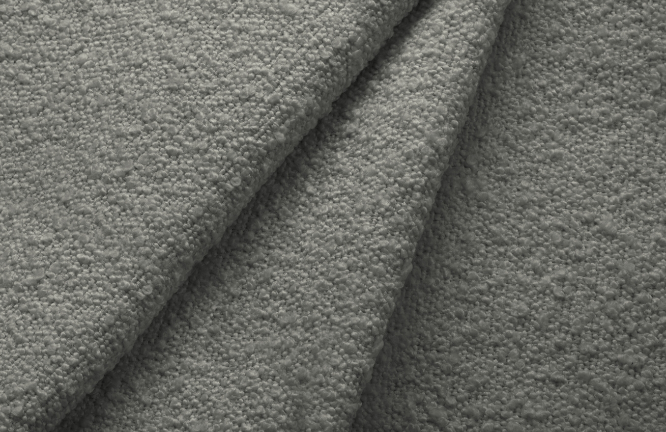 Cosmopolitan Design Šedá bouclé rohová pohovka Vienna 255 cm