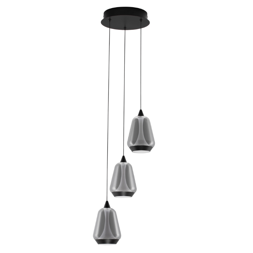 Nova Luce Kouřově šedé skleněné závěsné LED světlo Alish 28 cm Nova Luce