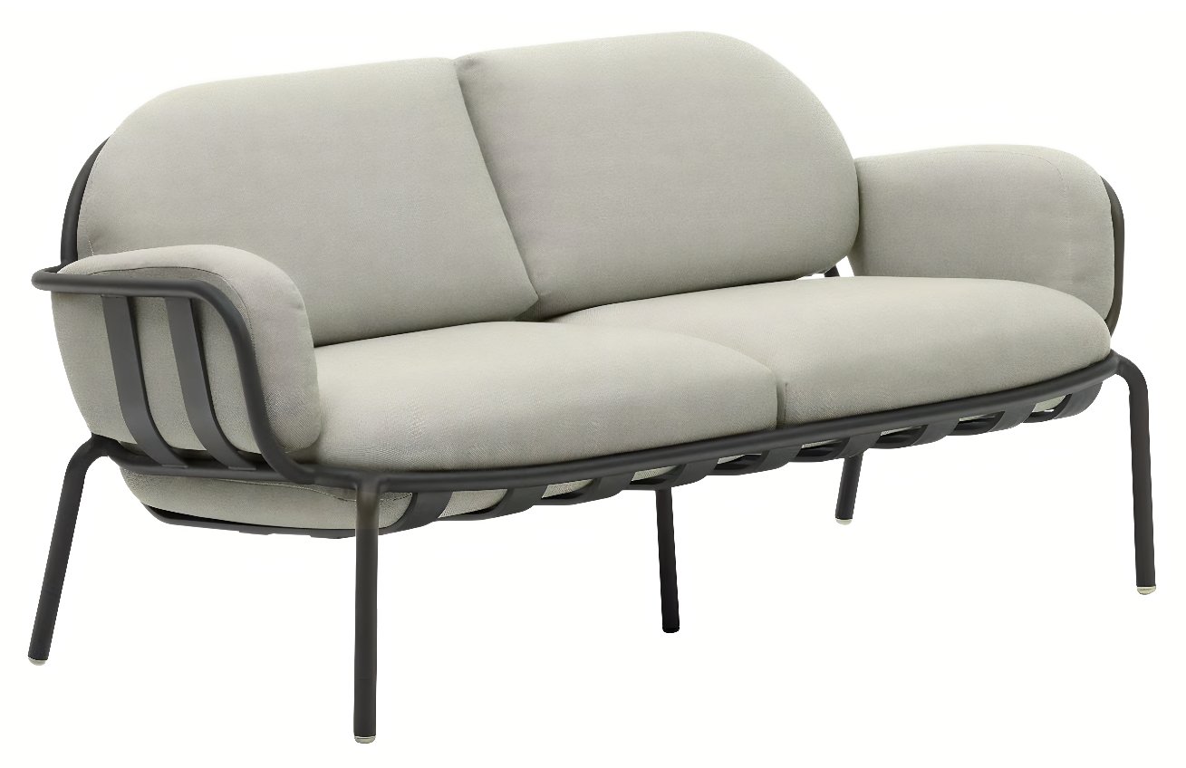 Kave Home Tmavě šedá hliníková zahradní pohovka Joncols II. 164 cm s polštáři Kave Home