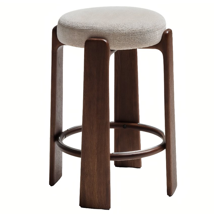 Kave Home Béžová ořechová barová židle Granite II. 75 cm Kave Home