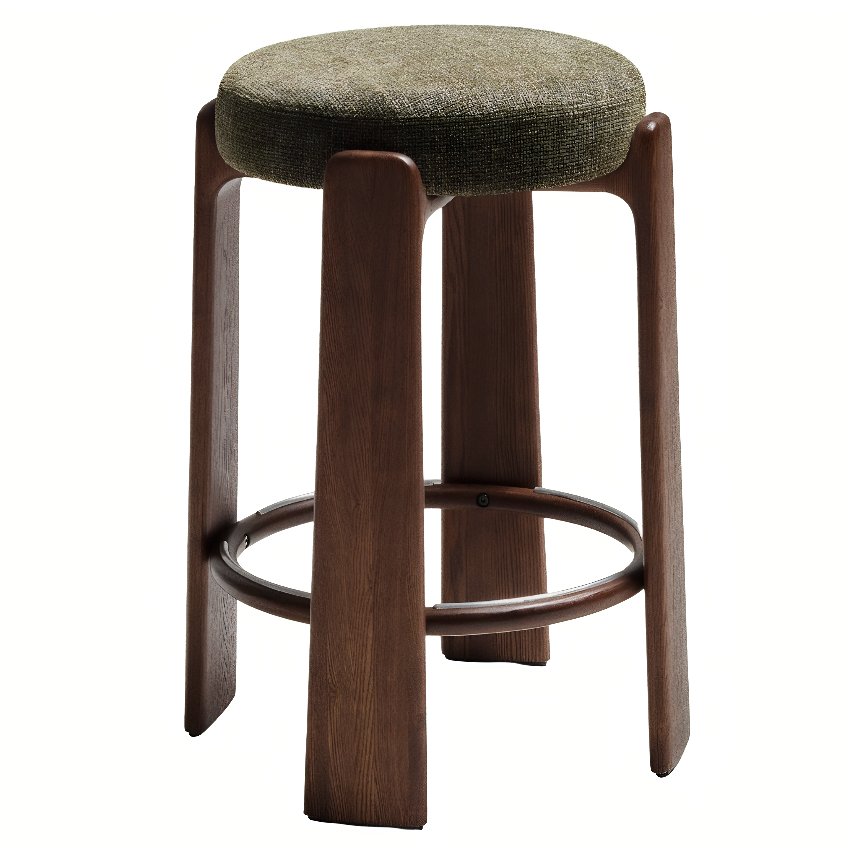 Kave Home Zelená ořechová barová židle Granite II. 75 cm Kave Home