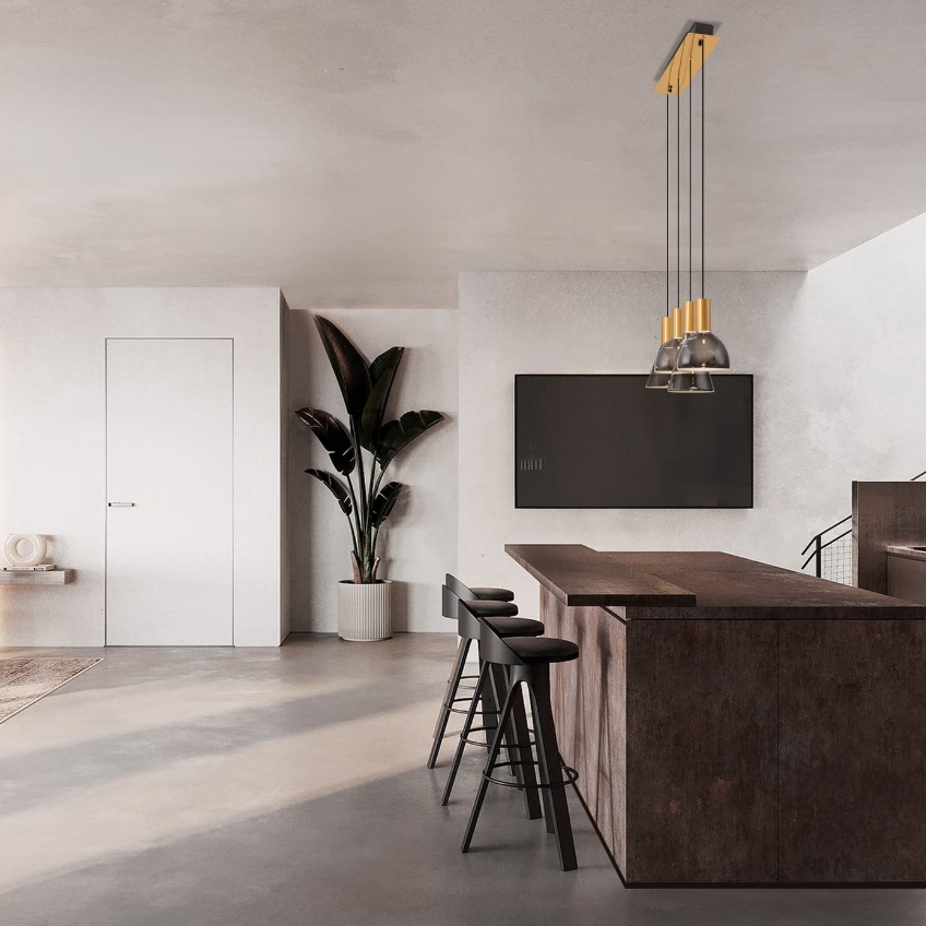 Nova Luce Kouřově šedé skleněné závěsné LED světlo Voi 78 cm Nova Luce