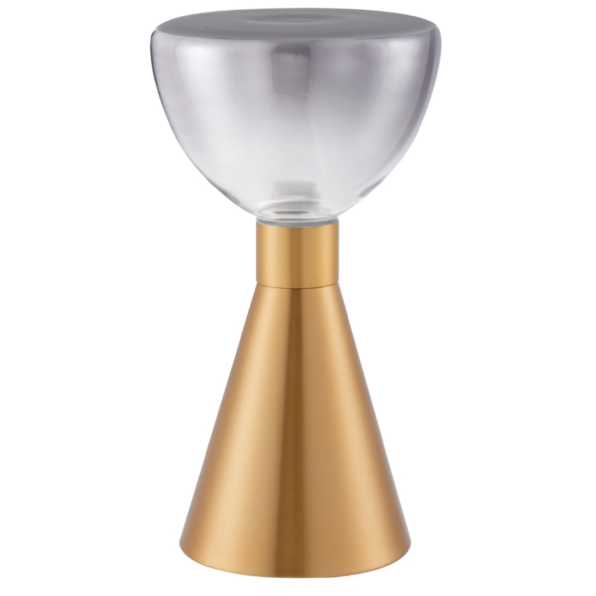 Nova Luce Kouřově šedá skleněná stolní LED lampa Voi Nova Luce